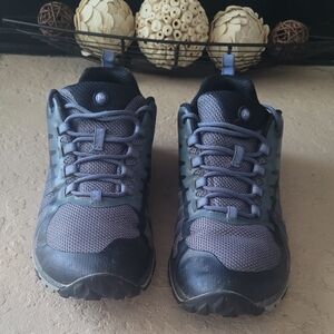 Size 9 Merrell Trail Low Top Athletic Hiking Gray Purple Women Sneakers J41316